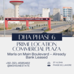 DHA Phase 6 – Prime Location Commercial Plaza: 4 Marla on Main Boulevard – Already Bank Leased