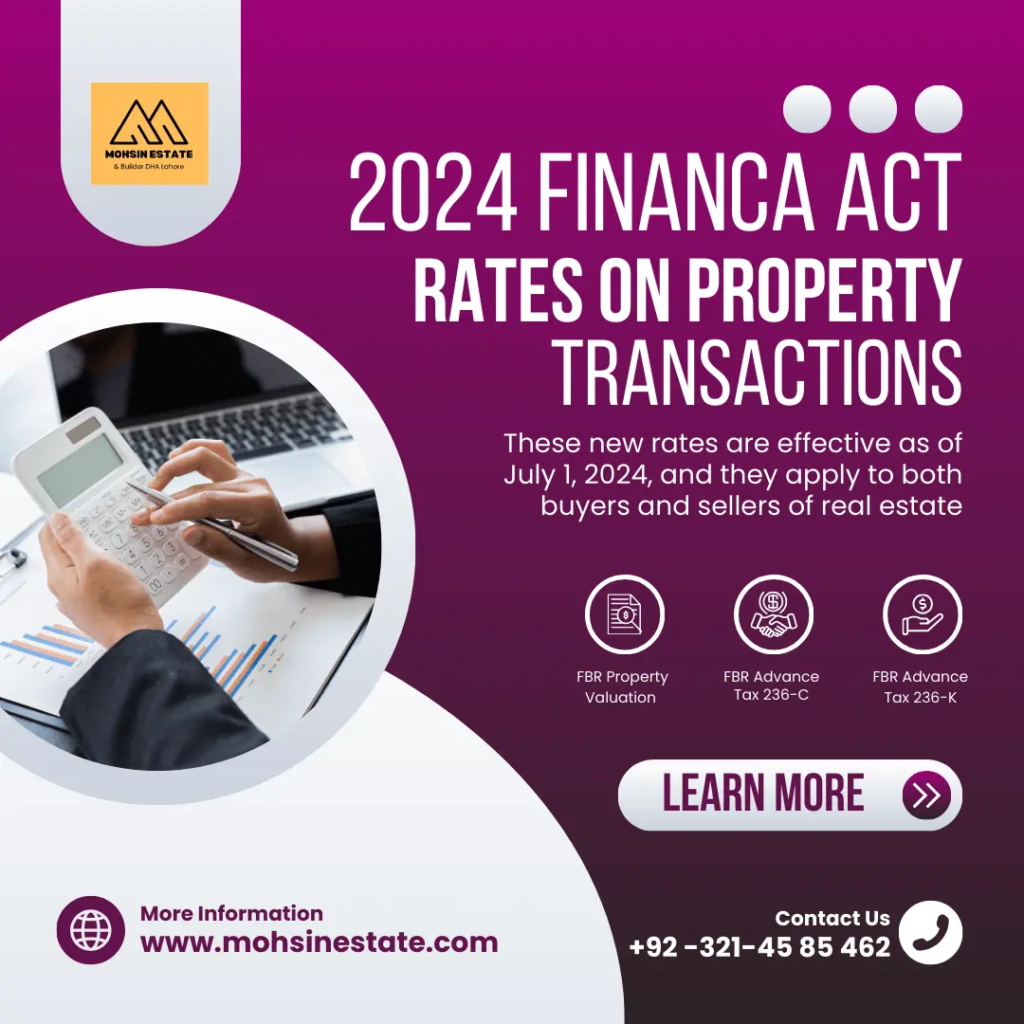 2024 Finance Act - FBR New Withholding Tax Rates on Property Transactions 236C & 236K