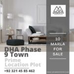10 Marla Prime Location Plot DHA 9 Town Lahore for Sale