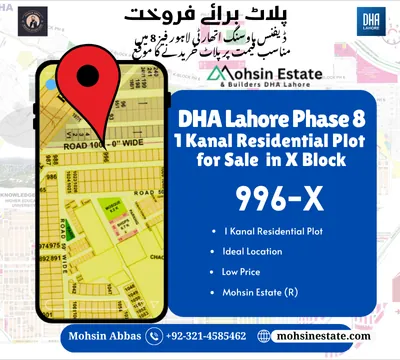 1 Kanal Plot for Sale in DHA Phase 8 Lahore Block X