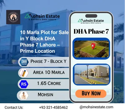 10 Marla Plot for Sale in Y Block DHA Phase 7 Lahore – Prime Location