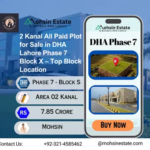 2 Kanal All Paid Plot for Sale in DHA Lahore Phase 7 Block X – Top Block Location