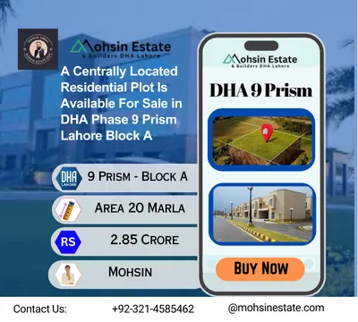 A Centrally Located Residential Plot Is Available For Sale in DHA Phase 9 Prism Lahore Block A