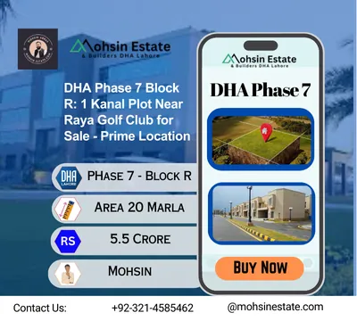 DHA Phase 7 Block R: 1 Kanal Plot Near Raya Golf Club for Sale - Prime Location