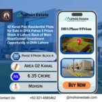 02 Kanal Pair Residential Plots for Sale in DHA Pahse 9 Prism Block A Lahore Back of Main Road Golden Investment Opportunity In DHA Lahore
