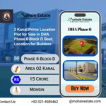 2 Kanal Prime Location Plot for Sale in DHA Phase 6 Block D Best Location for Builders