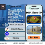 Affordable 05 Marla residential plot in DHA Phase 9 Prism J Block Lahore. Near Ring Road, prime location, best investment deal at just 55 lac