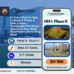 01 Kanal Plot for Sale in Block V Phase 8 DHA Lahore – Residential Plot Direct Approach from Main Road Near Lahore Ring Road