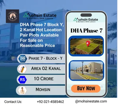 DHA Phase 7 Block Y, 2 Kanal Hot Location Pair Plots Available For Sale on Reasonable Price