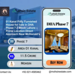 01 Kanal Fully Furnished House for Sale in DHA Phase 7 Z Block Lahore – Prime Location Direct Approach Near McDonald’s