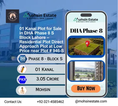 01 Kanal Plot for Sale in DHA Phase 8 S Block Lahore – Residential Plot Direct Approach Plot at Low Price near Plot # 946-S