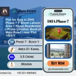 Plot for Sale in DHA Phase 7 Y Block Lahore Area 1 Kanal Residential Prime Location Back of Main Road near Plot 1403-Y