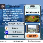 4 Marla Commercial Plot for Sale in DHA Phase 6 Lahore Back of MB Main Boulevard at Prime Location near Spice Bazaar on Low Price Near Plot 308-MB