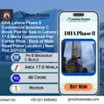 DHA Lahore Phase 8 Commercial Broadway C Block Plot for Sale in Lahore | 17.6 Marla Pair Corner Plots | Back of Main Road Prime Location | Near Plot 237+238