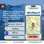 DHA Phase 6 E Block Plot for Sale in Lahore 5 Marla Residential Prime Location Near Park at Low Price Near Plot 1542-E