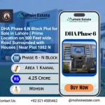 DHA Phase 6 N Block Plot for Sale in Lahore | Prime Location on 100 Feet wide Road Surrounded with Houses | Near Plot 1082 N