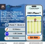 DHA Phase 7 U Block on Map Available Plot for Sale in Lahore 10 Marla Residential Prime Location Direct Approach Near Plot 217040-U