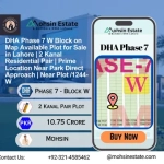 DHA Phase 7 W Block on Map Available Plot for Sale in Lahore 2 Kanal Residential Pair Prime Location Near Park Direct Approach Near Plot 1244-W