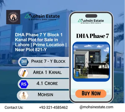 DHA Phase 7 Y Block 1 Kanal Plot for Sale in Lahore | Prime Location | Near Plot 821-Y