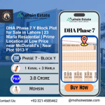 DHA Phase 7 Y Block Plot for Sale in Lahore 23 Marla Residential Prime Location at Low Price near McDonald’s Near Plot 1013-Y