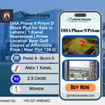 DHA Phase 9 Prism D Block Plot for Sale in Lahore | 1 Kanal Residential | Prime Location Near Golf Coures at Affordable Price | Near Plot 739-D