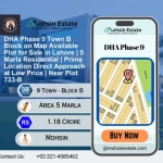 DHA Phase 9 Town B Block on Map Available Plot for Sale in Lahore 5 Marla Residential Prime Location Direct Approach at Low Price Near Plot 733-B