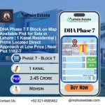 DHA Phase 7 T Block on Map Available Plot for Sale in Lahore 1 Kanal Residential Prime Located Direct Approach at Low Price Near Plot 1182-T