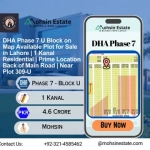 DHA Phase 7 U Block on Map Available Plot for Sale in Lahore 1 Kanal Residential Prime Location Back of Main Road Near Plot 309-U