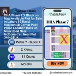 DHA Phase 7 X Block on Map Available Plot for Sale in Lahore 2 Kanal Residential Corner Pair Prime Location Back of Main Road Near McDonald’s Near Plot 340 341-X