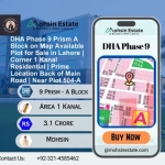 DHA Phase 9 Prism A Block on Map Available Plot for Sale in Lahore Corner 1 Kanal Residential Prime Location Back of Main Road Near Plot 504-A