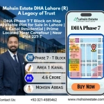 DHA Phase 7 T Block on Map Available Plot for Sale in Lahore 1 Kanal Residential Prime Located Near Carrefour Near Plot 227-T