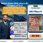 DHA Phase 9 Prism K Block on Map Available Plot for Sale in Lahore Corner 1 Kanal Residential Prime Location  at Low Price Near Plot 636-K