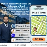 DHA Phase 9 Town A Block on Map Available Plot for Sale in Lahore 10 Marla Residential Pair Plots Prime Location 50 Feet Road Direct Approach Near Plot 1073