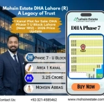 1 Kanal Plot for Sale DHA Phase 7 U Block Lahore (Near 1912) – 2026 Price Update