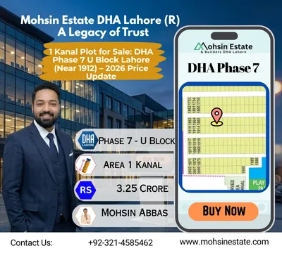 1 Kanal Plot for Sale DHA Phase 7 U Block Lahore (Near 1912) – 2026 Price Update