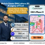 1 Kanal Plot for Sale DHA Phase 9 Prism A-Block – May 2026 Price Update
