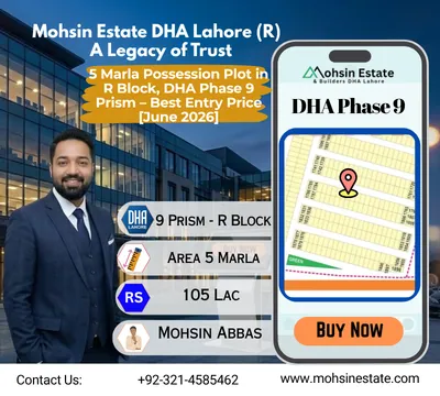 5 Marla Possession Plot in R Block DHA Phase 9 Prism – Best Entry Price [June 2026]