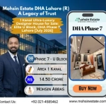 1 Kanal Ultra-Luxury Designer House for Sale Elite U Block DHA Phase 7 Lahore [July 2026]