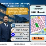 DHA Phase 6 K Block 46 Marla Corner Plot for Sale Ultra-Luxury Golf-Facing Site on 150 Feet Defence Raya Road