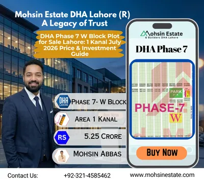 DHA Phase 7 W Block Plot for Sale Lahore 1 Kanal July 2026 Price & Investment Guide