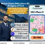 DHA Phase 9 Prism Block A - 1 Kanal Residential Plot for Sale Prime Location Listing