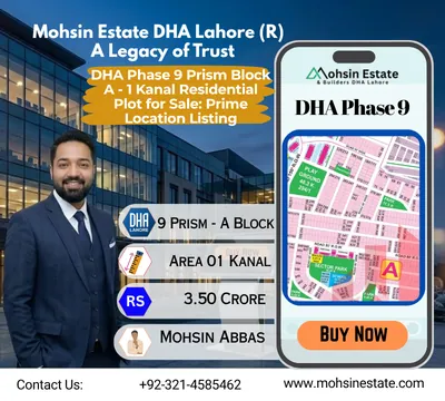 DHA Phase 9 Prism Block A - 1 Kanal Residential Plot for Sale Prime Location Listing