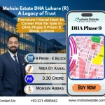 Premium 1 Kanal Next-to-Corner Plot for Sale in DHA Phase 9 Prism E Block Lahore