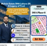 Prime 1 Kanal Residential Plot for Sale in DHA Phase 6 K Block Lahore August 2026 Price