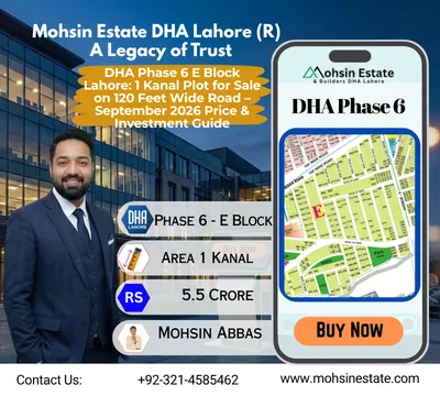 DHA Phase 6 E Block Lahore 1 Kanal Plot for Sale on 120 Feet Wide Road – September 2026 Price & Investment Guide