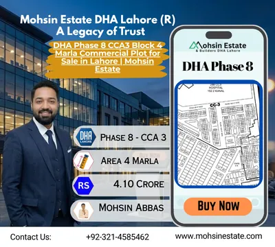 DHA Phase 8 CCA3 Block 4 Marla Commercial Plot for Sale in Lahore Mohsin Estate