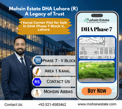 1 Kanal Corner Plot for Sale in DHA Phase 7 Block V Lahore