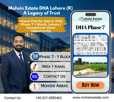 1 Kanal Plot for Sale in DHA Phase 7 Y Block Lahore Exceptional Value Opportunity
