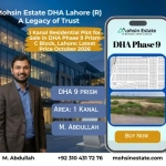 1 Kanal Residential Plot for Sale in DHA Phase 9 Prism C Block Lahore Latest Price October 2026