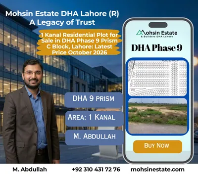 1 Kanal Residential Plot for Sale in DHA Phase 9 Prism C Block Lahore Latest Price October 2026